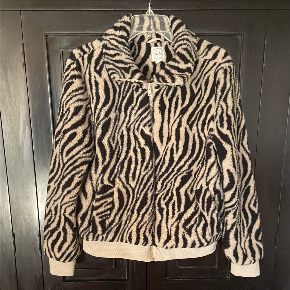 Plush Zebra Print Jacket